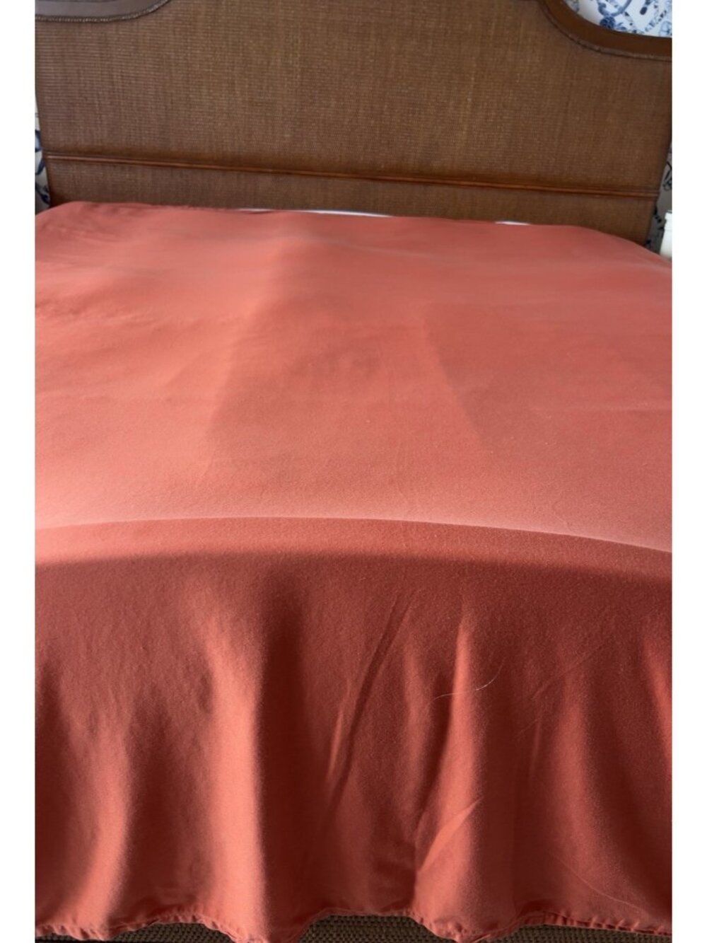 QUEEN Flat Sheet 100% Egyptian Cotton Brick Cinnamon Rust JCPenney Linden Street